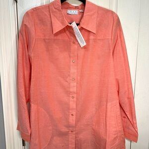 Joan Rivers Vibrant Coral Shirt NWT